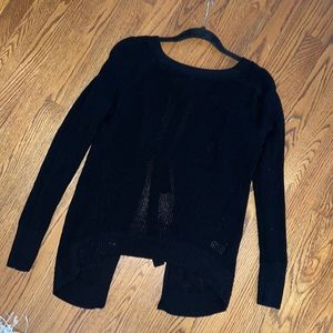 Express open back black sweater long sleeve